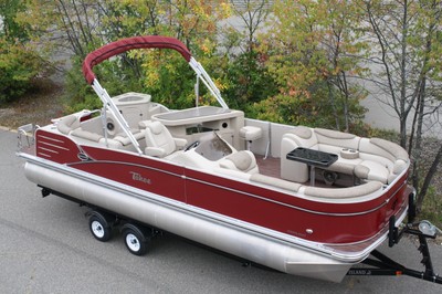 New-2585 Cascade Tahoe cruise pontoon boat 115 mercury and trailer