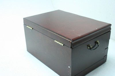 Reed & Barton Athena 664MR Jewelry Chest 5 Lined Drawers Brass Finish Velvet
