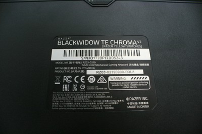 Razer BlackWidow Tournament Edition Chroma V2 Esports Gaming Keyboard Tenkeyless