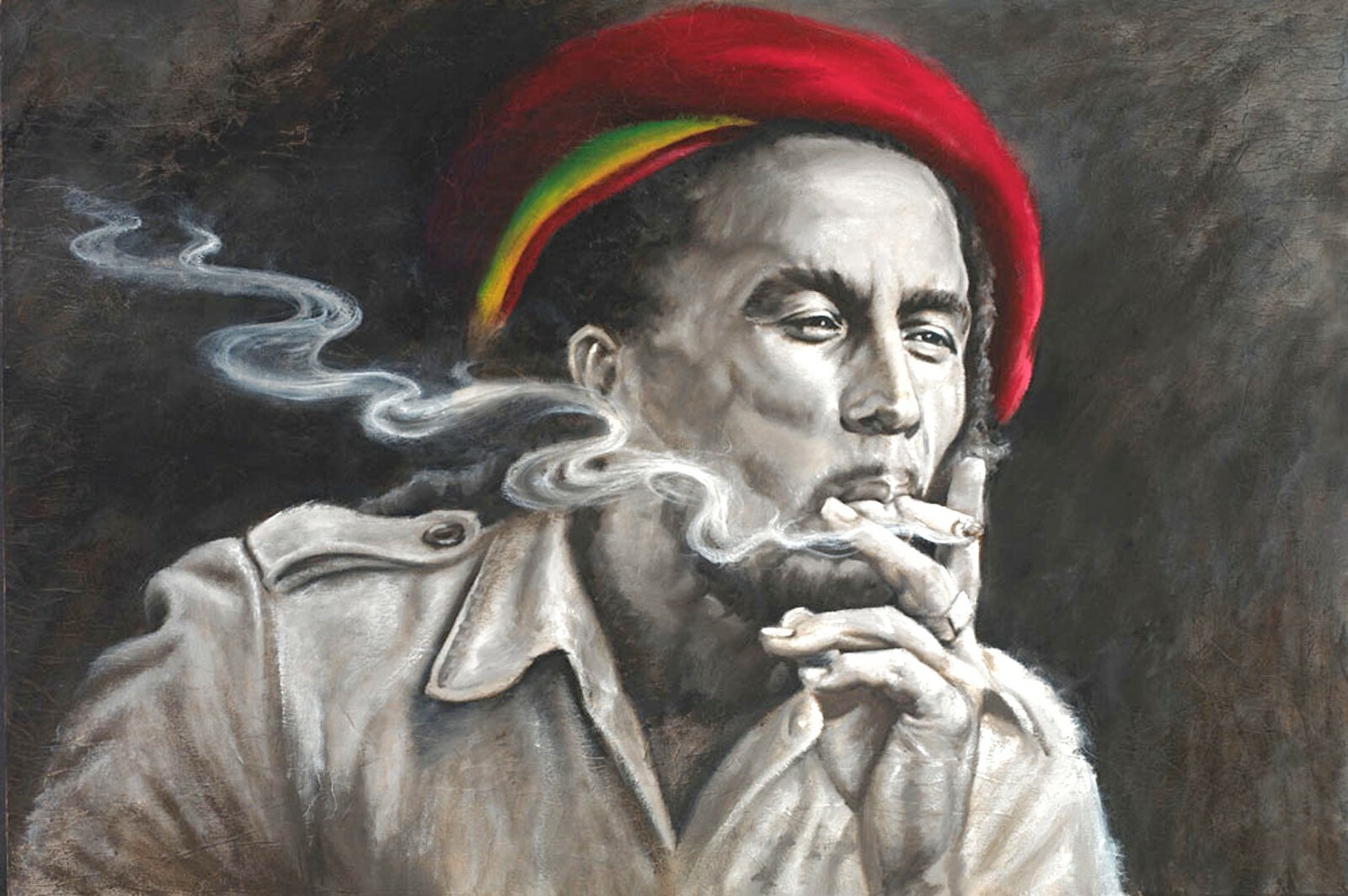 Bob Marley Painting Smoking Marijuana Pop Art Personalized Canvas Print