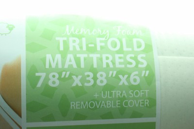 Milliard TWIN 6-Inch Memory Foam Tri-fold Mattress w Ultra Soft Removable Cover