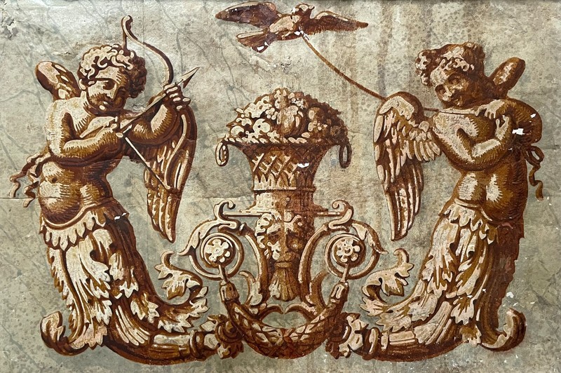 Projet D'Ornementation Ã  DÃ©Cor De ChÃ©Rubins, Gouache, DÃ©But Xxe Ou Avant?