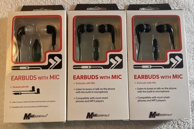 3 Mobile Essentials Earbuds and Mic