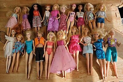 Barbie Doll Mixed Large Lot of 20 Dolls with Outfits Friends Disney Clothing