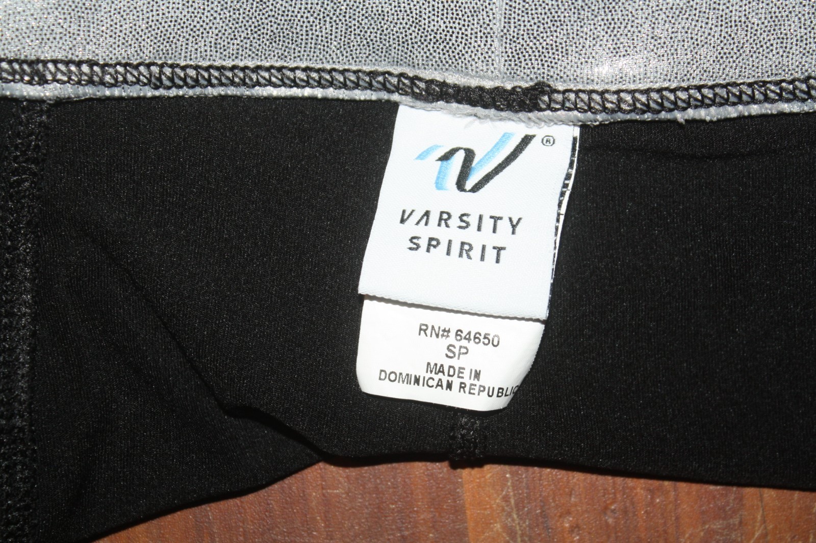 NCA GIRLS BODY SHORTS BLACK AN SILVER BOUGHT IN DALLAS SIZE YL