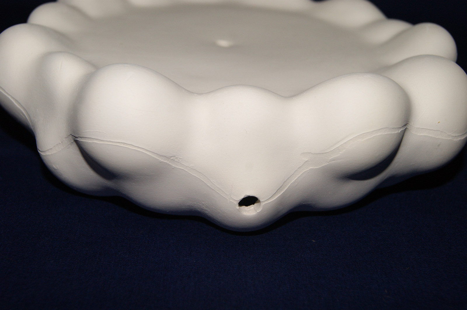 Vintage Ceramic Bisque - Ready to Paint - 3 Round Bases ONLY to Insert Light  7