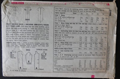 1965 Vintage Simplicity Pattern  5998  Misses   Dress Size 14 Mod