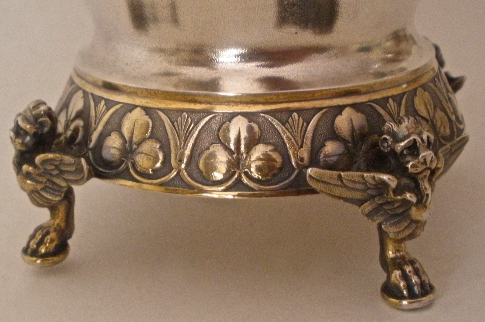 AMAZING GORHAM PARCEL GILT STERLING FIGURAL 3D SPHINX PHAROH EGYPTIAN TEA SET