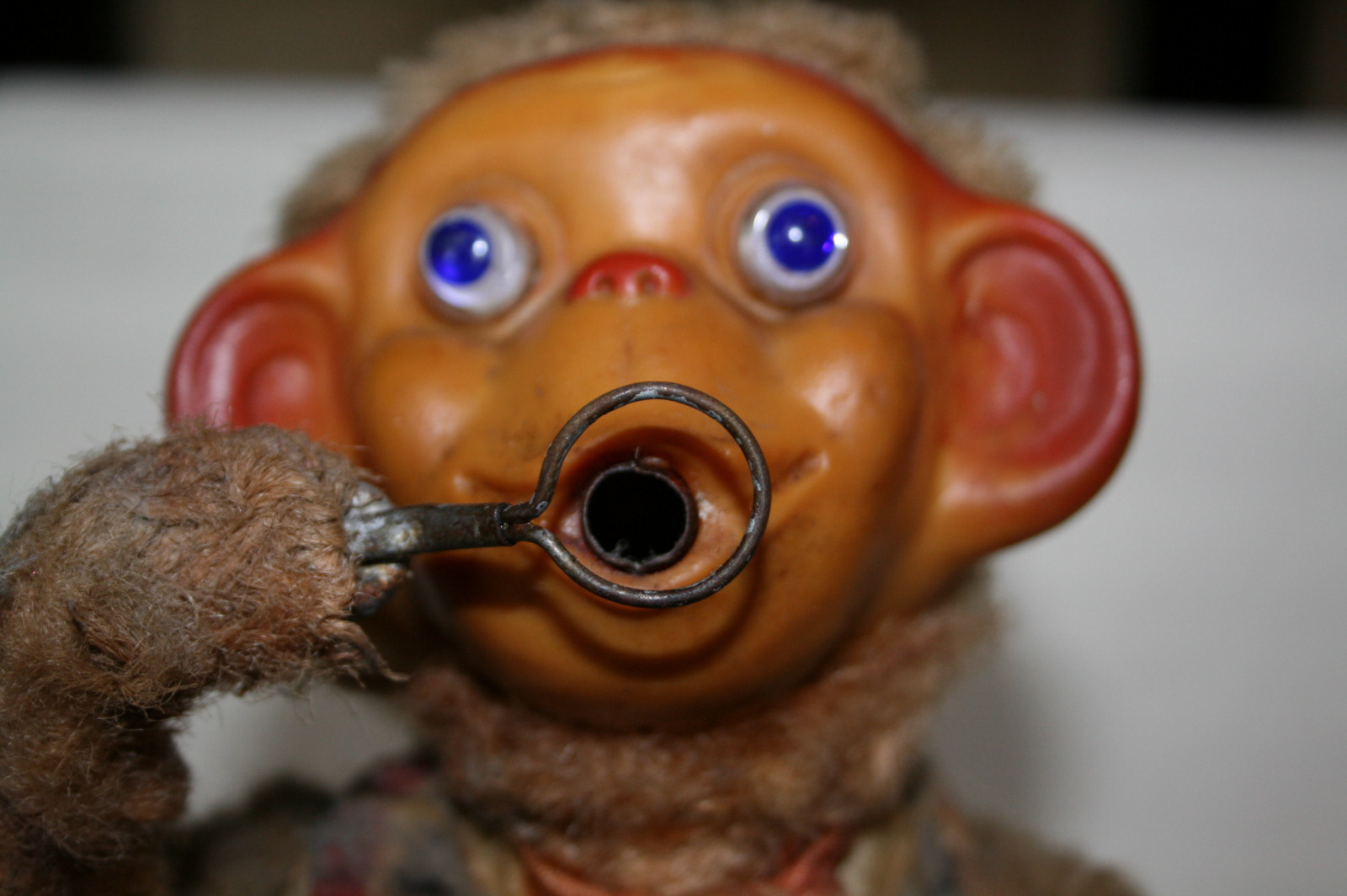 Vintage Bubble Blowing Monkey Toy, Alps Brand, In Working Condition.