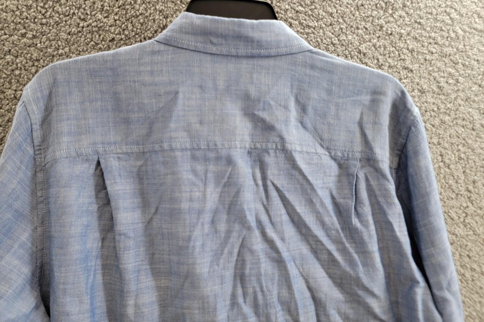 Weatherproof Vintage Long Sleeve Solid Cotton Twill Shirt Men's S French Navy - Picture 6 of 19