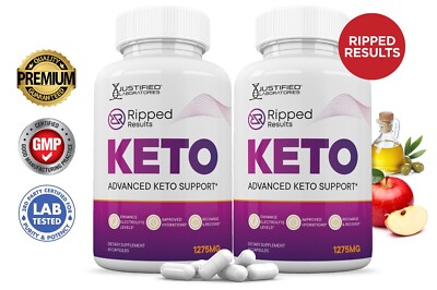 Ripped Result Keto ACV Pills 1275 MG Stronger Than Gummies Keto Support 2 Bottle