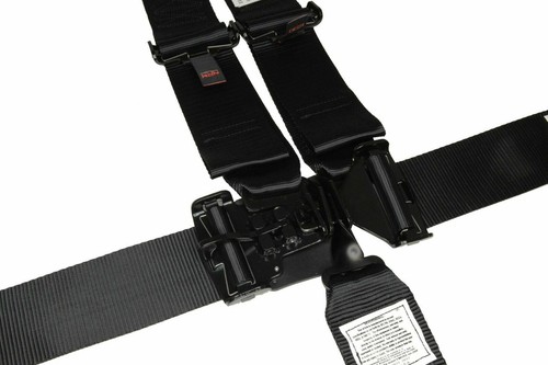 OFF ROAD RACING HARNESS SFI 16.1 LATCH & LINK ROLL BAR MOUNT BELT 5 POINT BLACK