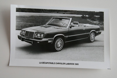 CHRYSLER LeBARON CONVERTIBLE 1985 Official Press photo - Canada - ST501000318