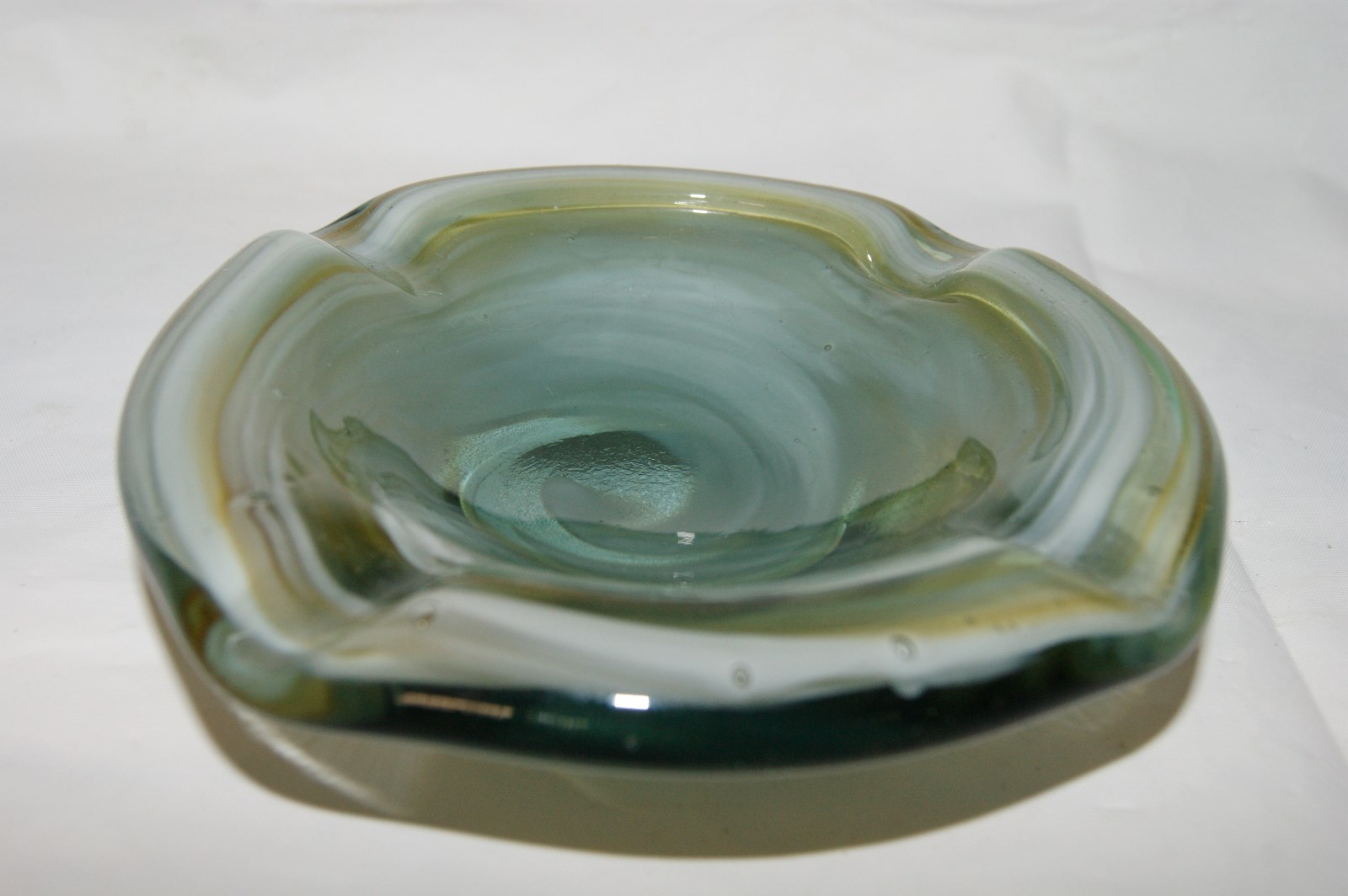 Hand Blown Art Glass Ashtray - 5 1/2
