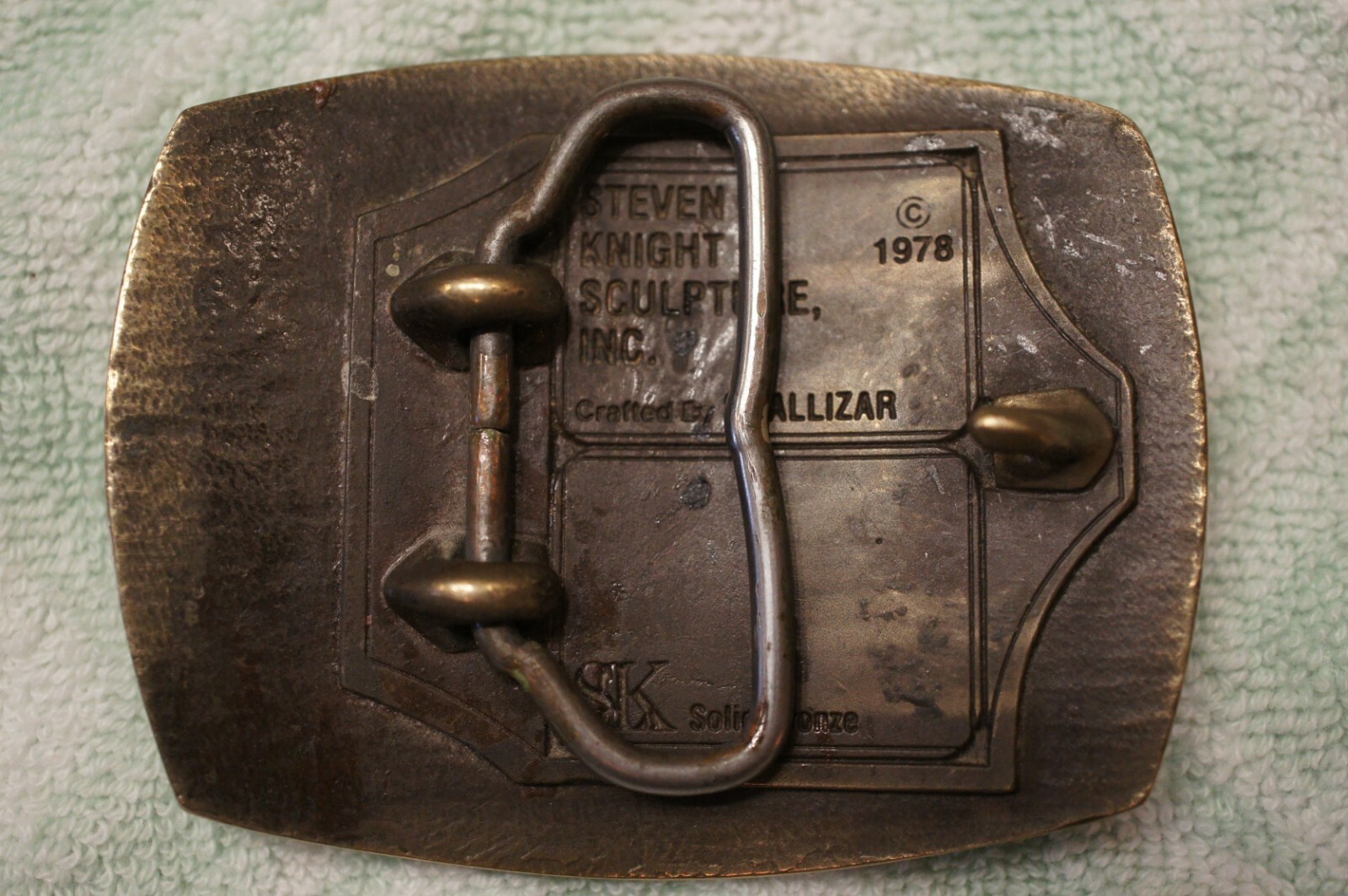 Vintage 1978 Solid Bronze Steven Knight  Ram Belt Buckle Made USA- Shallizar