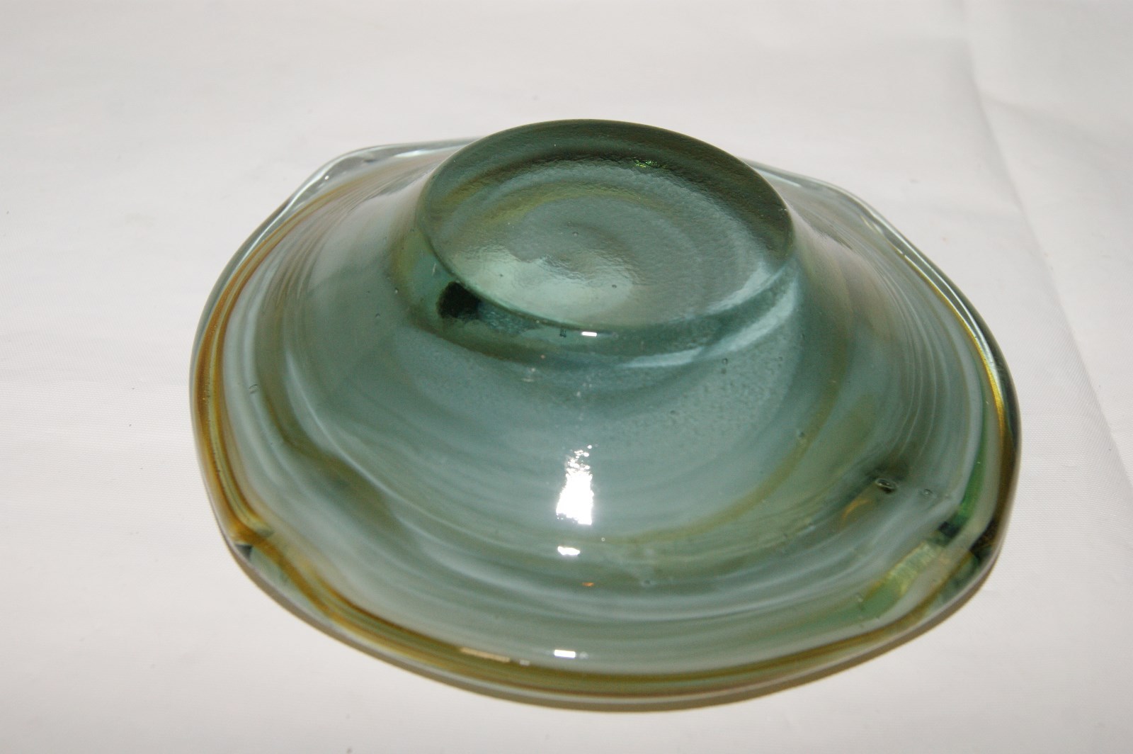 Hand Blown Art Glass Ashtray - 5 1/2