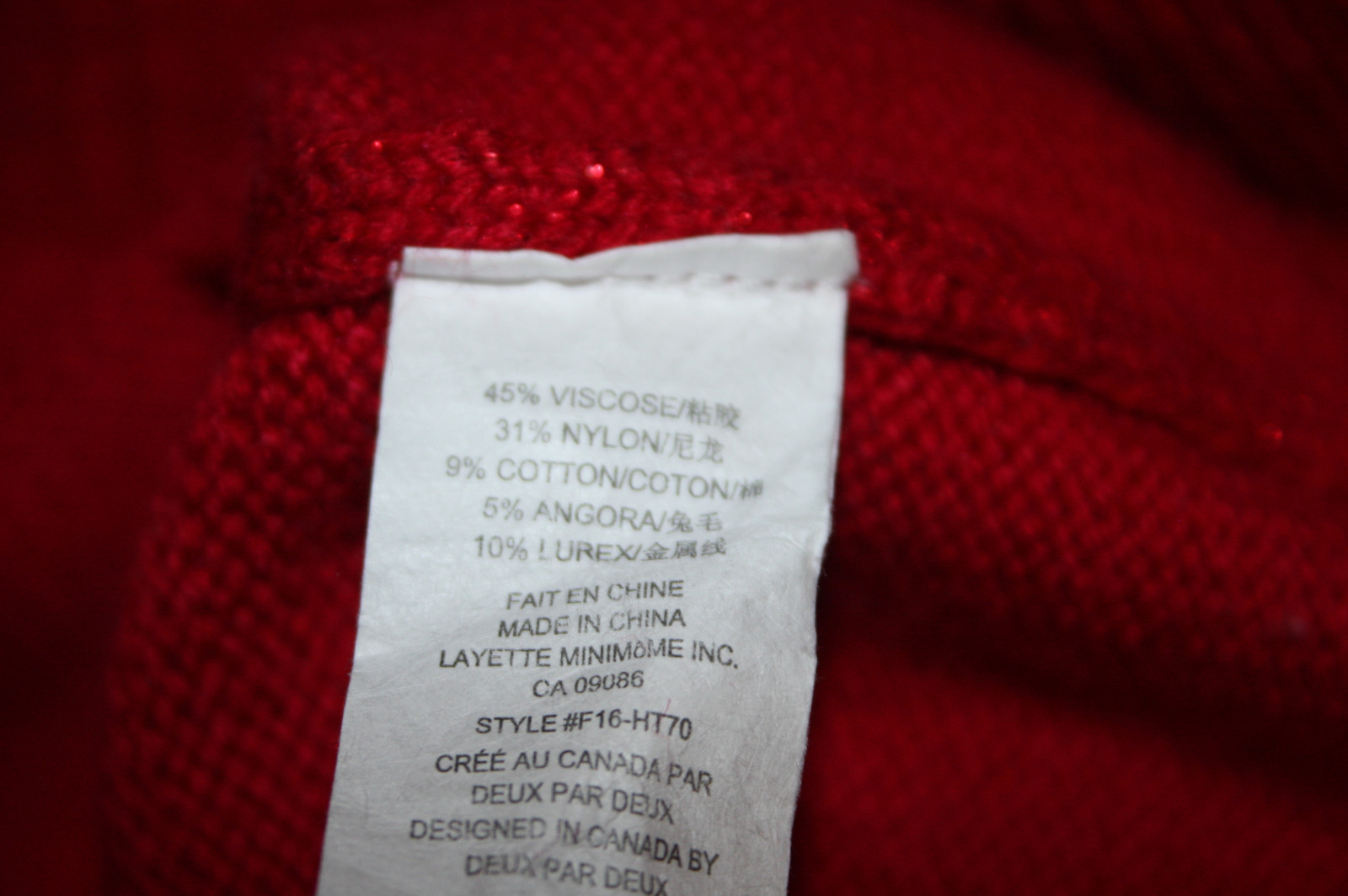 Deux Par Deux Girls Red Dog Sweater 7 EUC French Boutique  b4