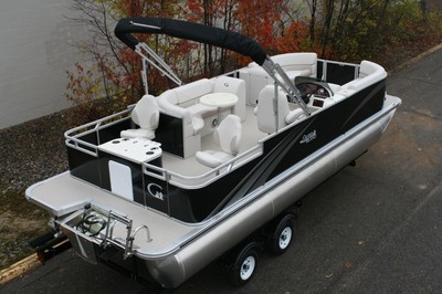 New 2485 Grand Island Tmltz Rear fish pontoon boat with 115 and trailer