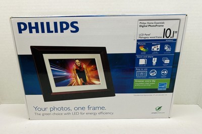 Digital PhotoFrame Brown Frame Philips 10.1'' SPF3402S/G7 NIB Picture Frame LED