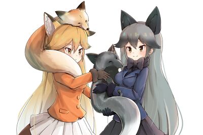 Anime kemono friends white background girls red fox Playmat Game Mat Desk