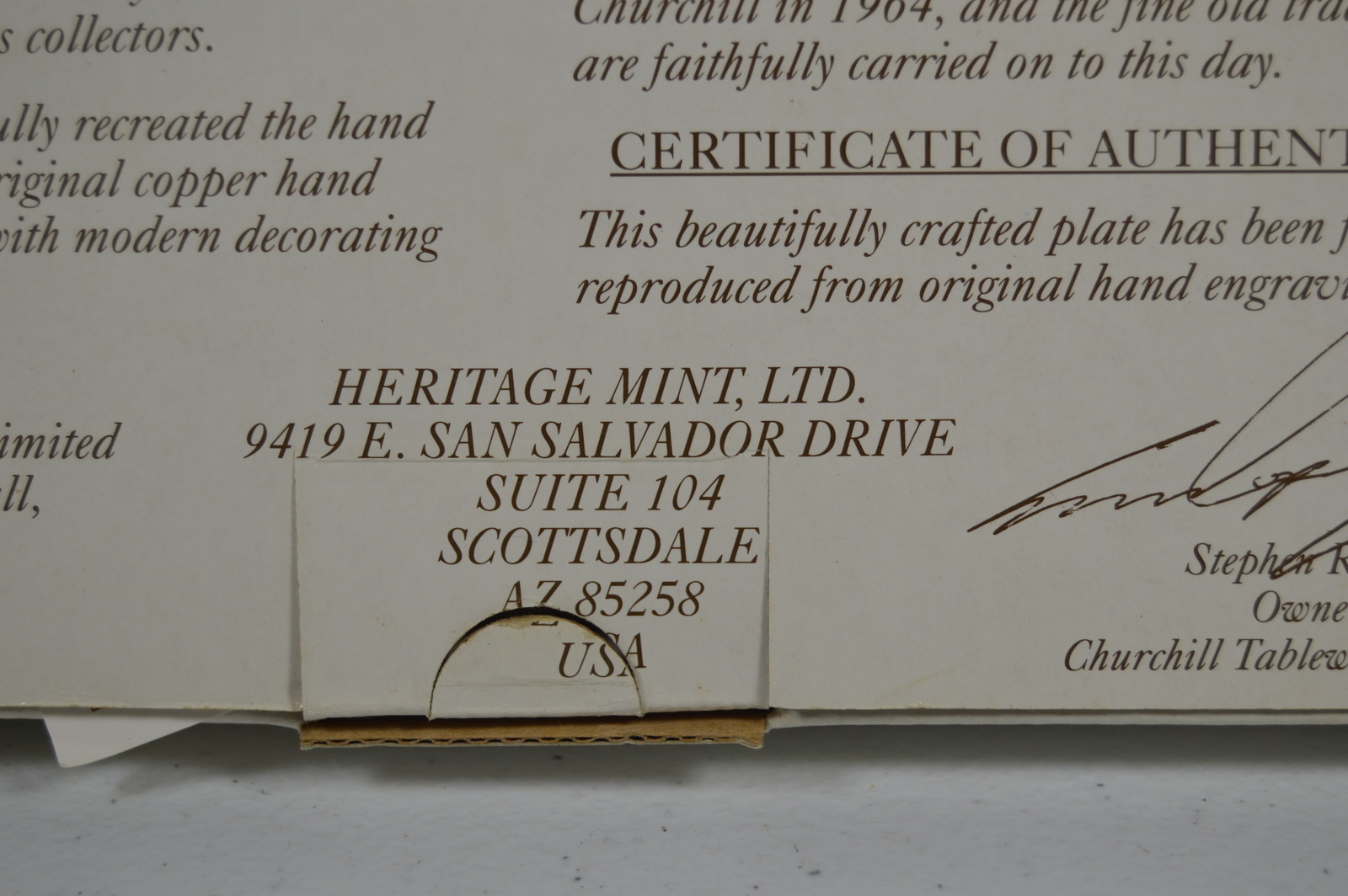 Vintage Churchill Heritage Mint  Meleagridiana(Turkey) Dinner Plate New in Box