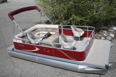 New 18 ft pontoon boat with four stroke motor and trailer.-- Factory Direct