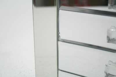 Deco 79 35744 Mirrored 5 Drawer Jewelry Chest 10 x 11in. Reflective CHIPPED