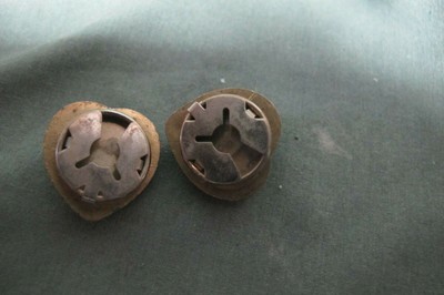 Vintage 2  Heart shaped Blue Stone Button covers