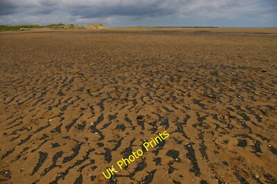 Photo 6x4 Sea-coal on North Gare Sands Seaton Carew The black colouration c2015