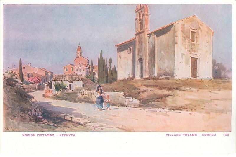 Grece  Corfou  Village Potamo