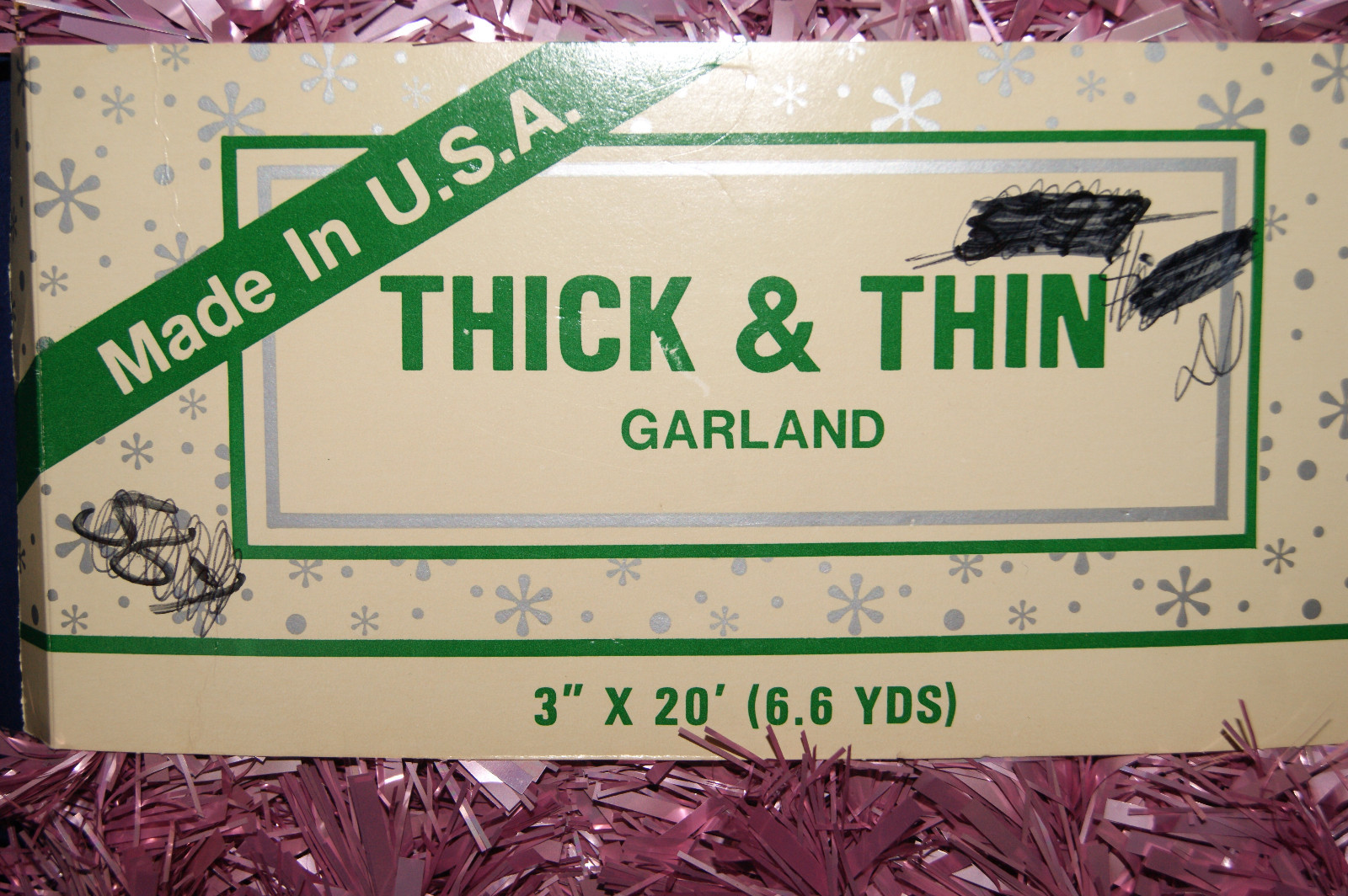 Retro Pink Tinsel Garland  - (6.6 Yds) 20' x 3