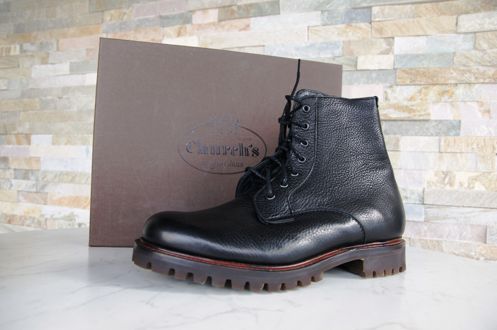 Church's Size 40 6 Boots Lace-up Shoes Coalport Fur Black Church's Size 40 6 Boots Lace-up Shoes Coalport Fur Black