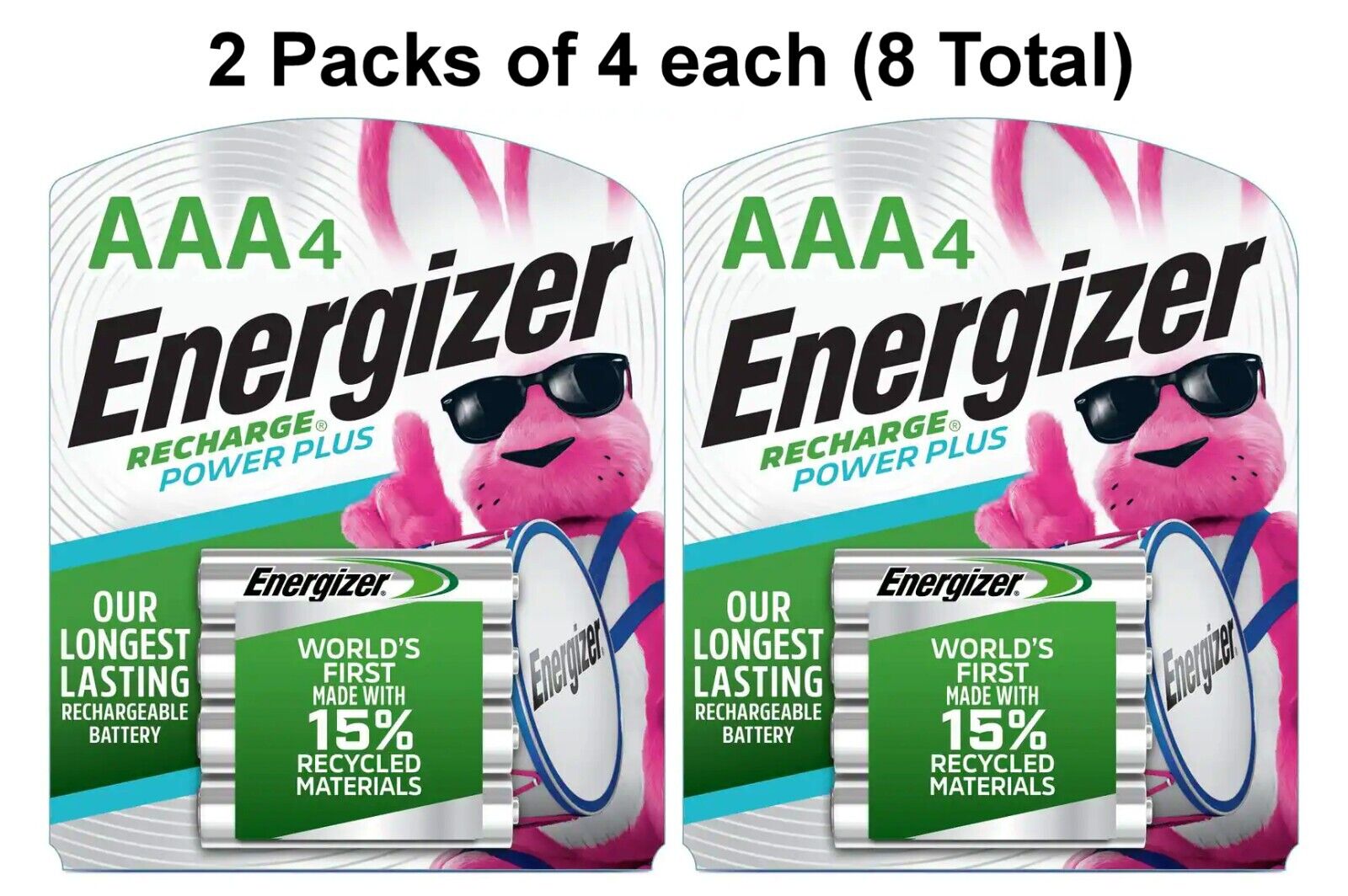 Energizer Power Plus Rechargeable Batteries AAA 8 Pack (NIMH 800mAh NH12BP-4)