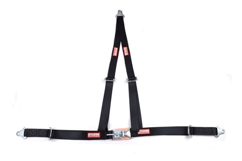 RACING HARNESS 3 PT OFF ROAD 2" BUGGY BOLT IN SEAT BELT 3 POINT V MOUNT BLACK