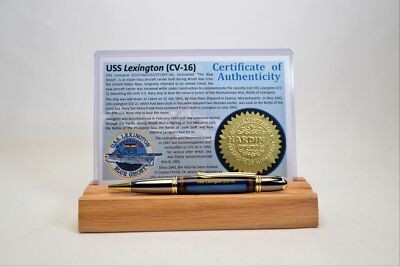 Uss Lexington - CV-61 - Twist Pen in Gold and Gunmetal