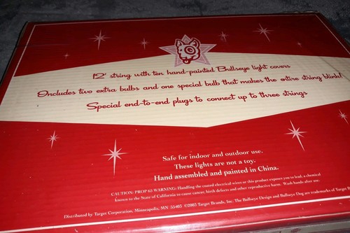 Target Bullseye Dog Party Lights new sealed in box HTF Look ;)