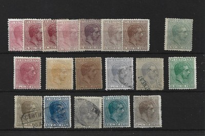 PUERTO RICO 1882 EDIFIL 55/70* NEUFS ET UTILISÉS