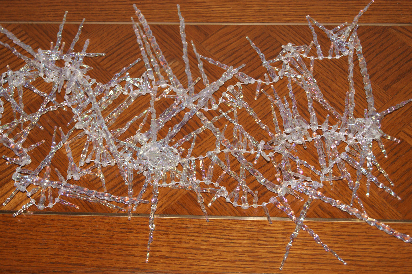 Iridescent Icicle String Garland - 9 Ft Long x 5 3/4