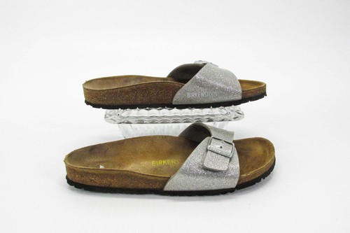 Birkenstock Women Sandal Madrid Size 8N Silver Buckle Slide