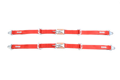 RACERDIRECT.NET NEW PAIR 2''' LATCH & LINK SEAT BELT 2 PT RACING BELT FLAME RED