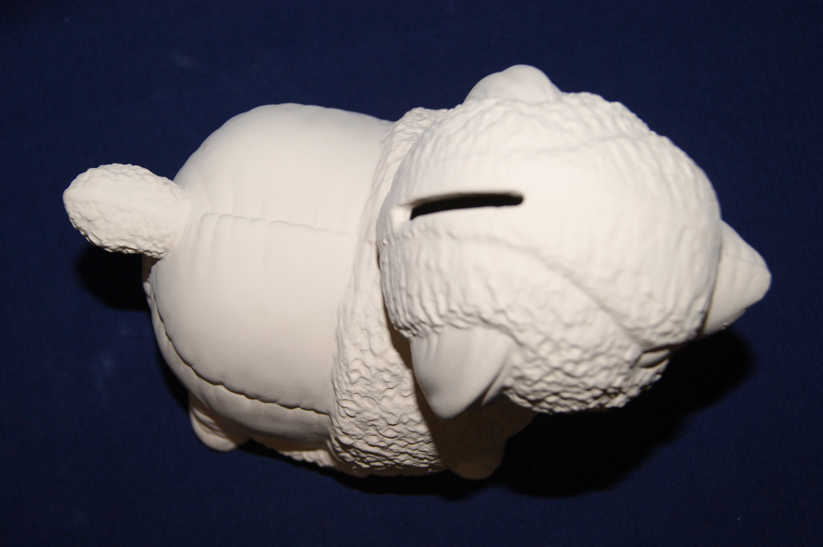 Vintage Ceramic Bisque - Ready to Paint - Lamb Sheep Still Coin Bank