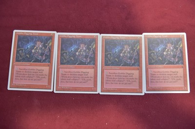 Goblin Digging Team X4 Magic the Gathering-Chronicles White edge-Great Condition