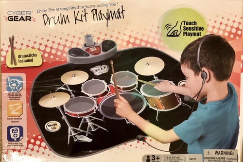 Touch Sensitive Percussion Drum Kit Playmat Play Along Tunes, Sing-Along