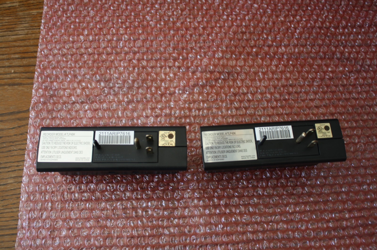 2-Tripp Lite 4 Side Mounted Outlet Surge Protector Power Strip, Direct Plug