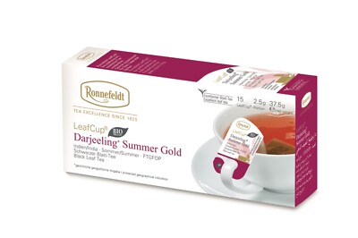 Ronnefeldt Leafcup  Darjeeling Summer Gold. 15 Premium Black tea  bags