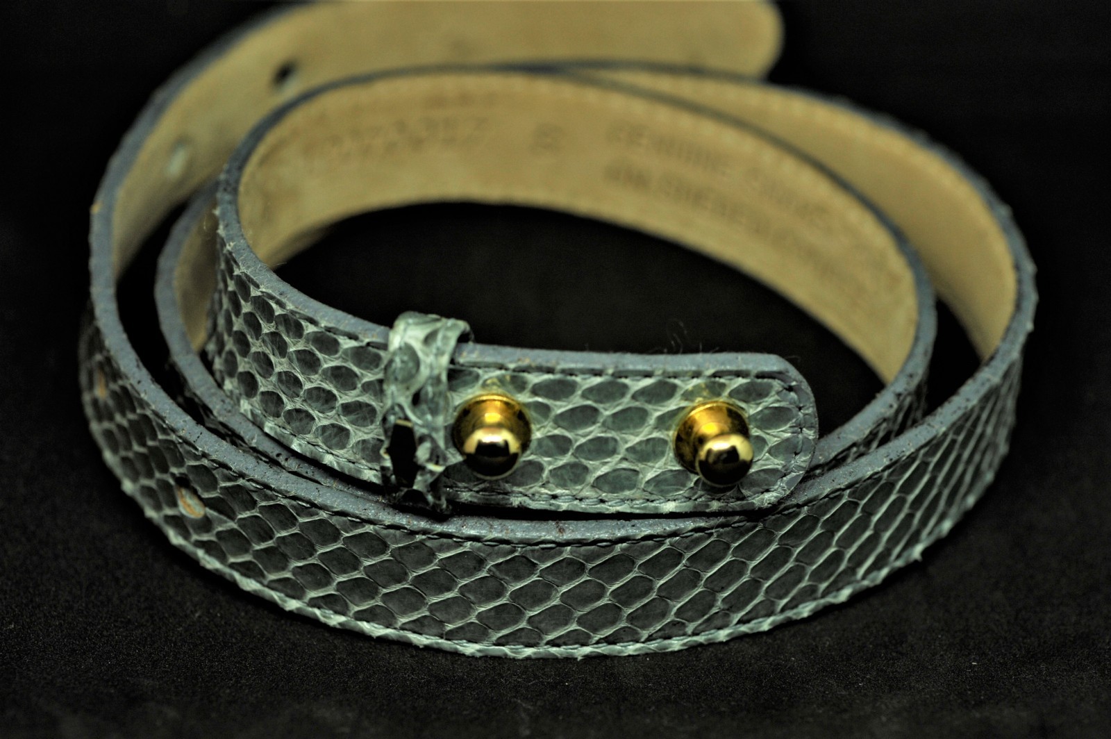 Art Deco Style Gazelle Enamel on Brass Buckle with 3 snakeskin belts SUPER RARE