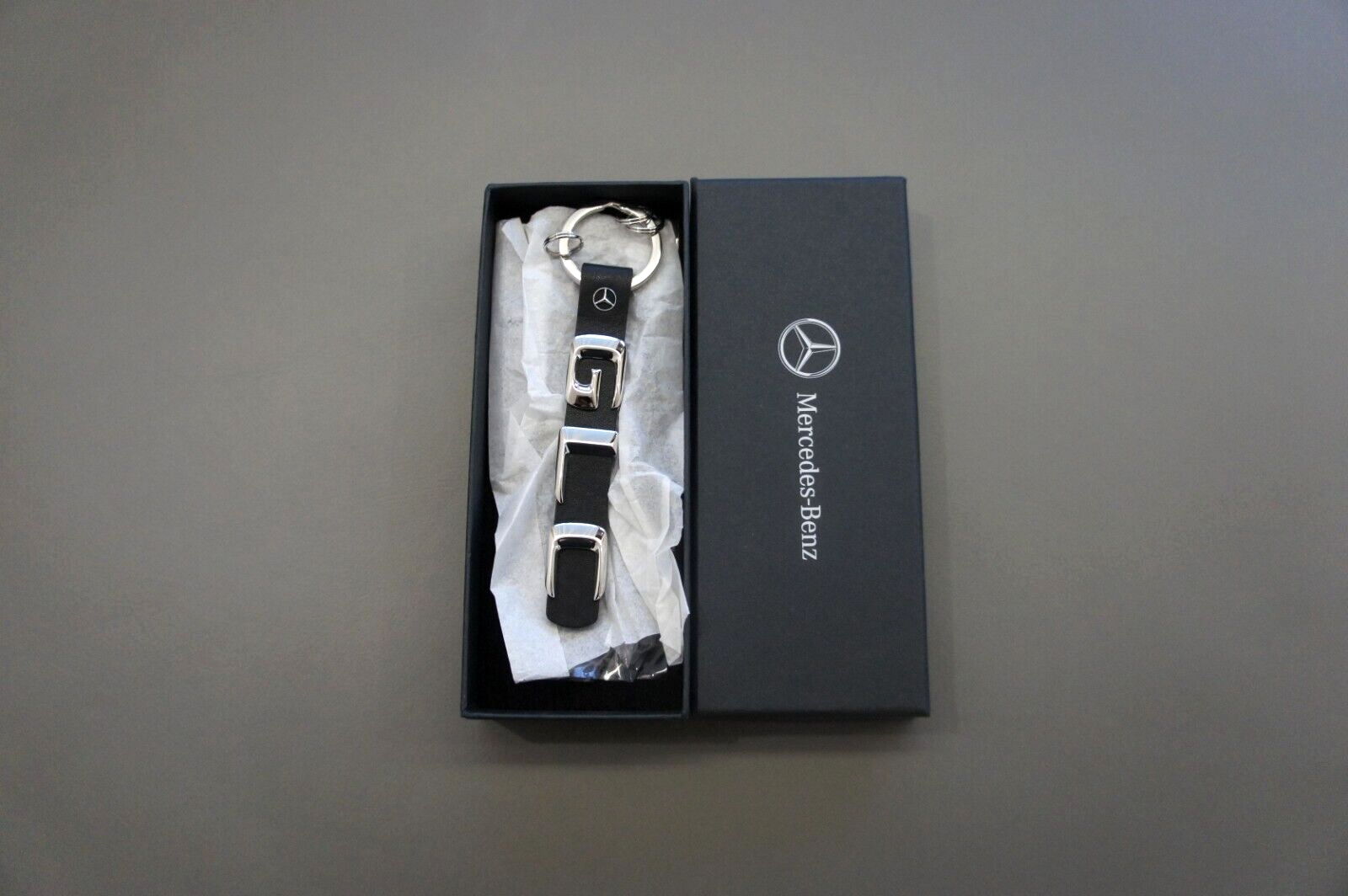 Mercedes-Benz GLC Class Premium Leather Chrome Keychain