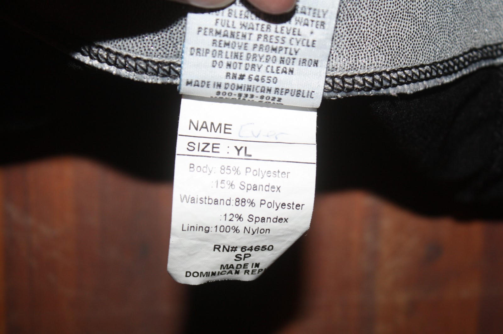 NCA GIRLS BODY SHORTS BLACK AN SILVER BOUGHT IN DALLAS SIZE YL