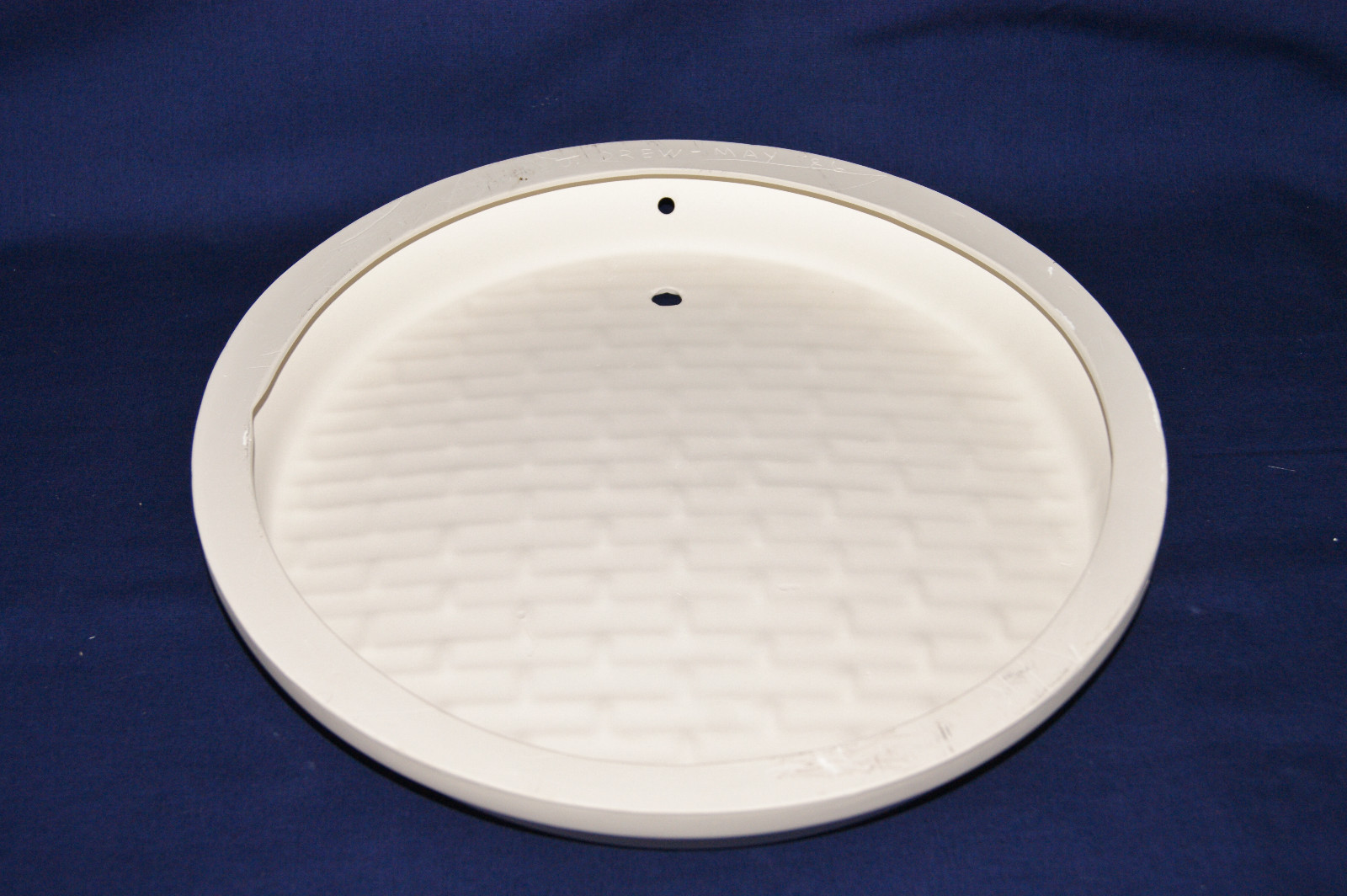 Vintage Ceramic Bisque - Ready to Paint - Round Base ONLY to Insert Light -  12