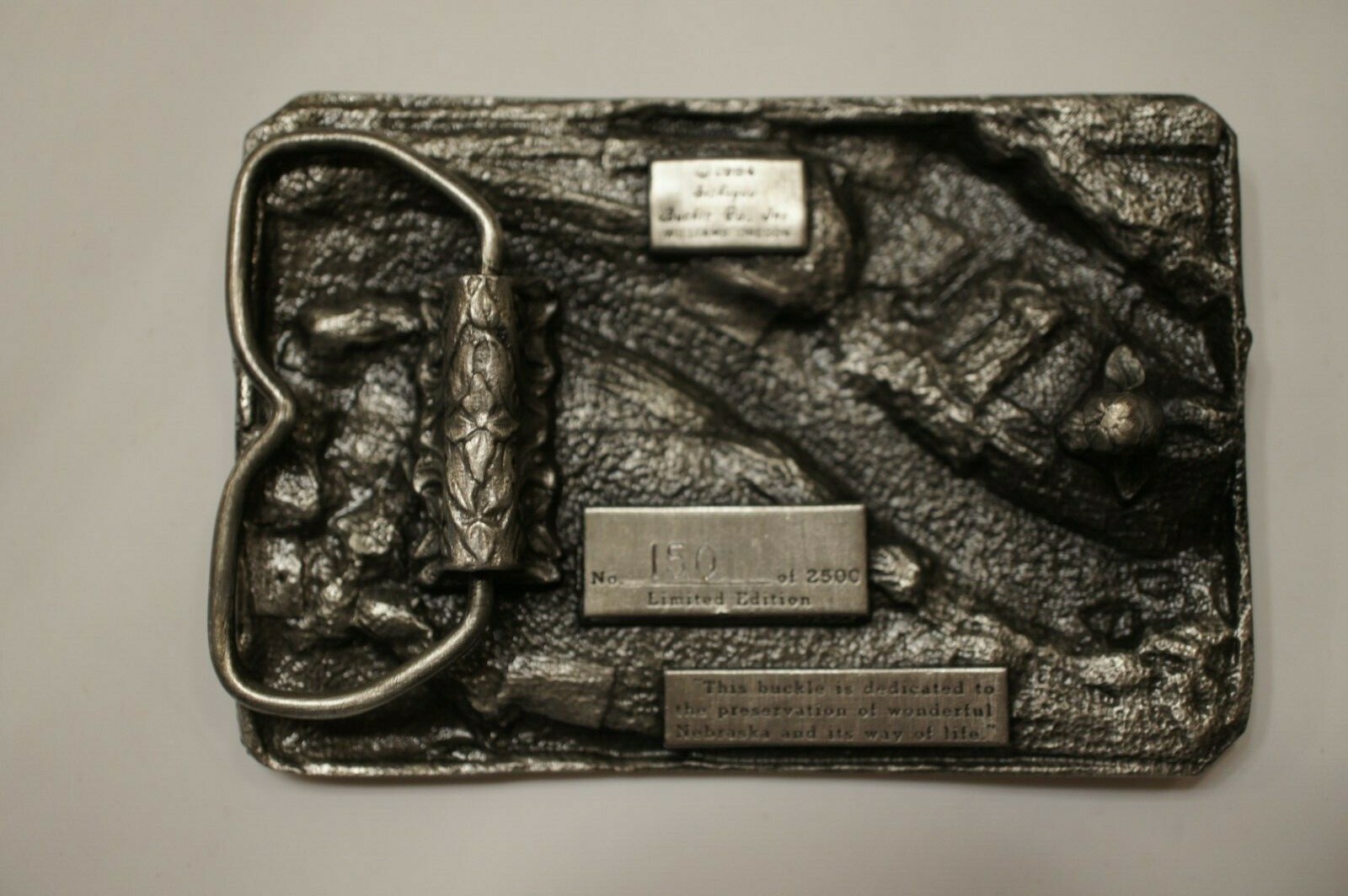 1984 NEBRASKA DUCKS UNLIMITED BELT BUCKLE 150 OF 2500 SISKIYOU BUCKLE CO